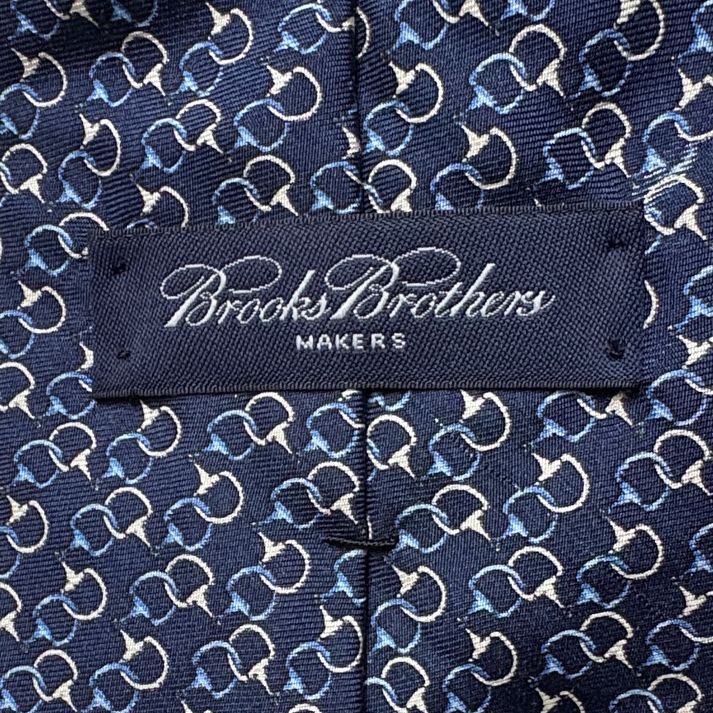 Brooks Brothers horsebit Patterned Blue Men's Tie